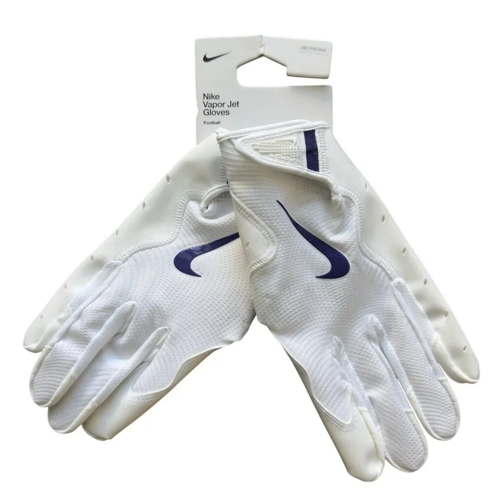 Nike Vapor Jet 8.0 NFL Football Receiver Gloves White Purple HF0315-167 XXL 2XL - Picture 1 of 7
